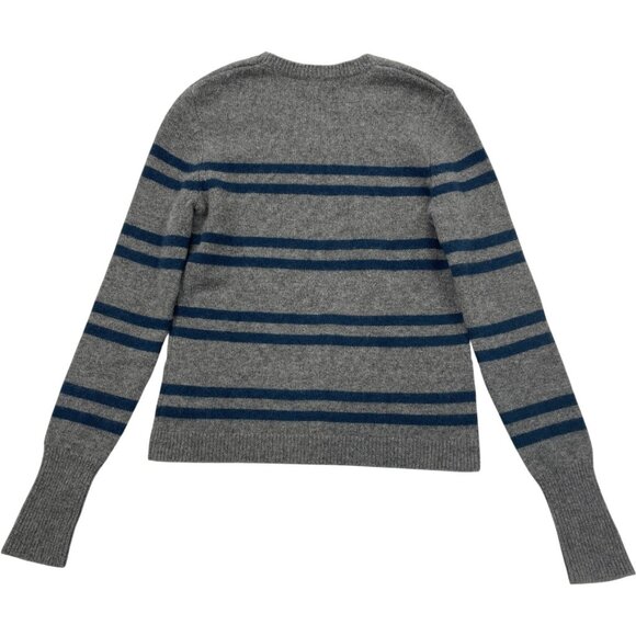 James Perse Cashmere Grey Striped Long Sleeve Sweater Crew Neck Women's Size 0 - Picture 8 of 10